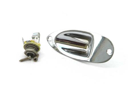 Fender Stratocaster Nickel Roadworn Jack Plate with Female Base