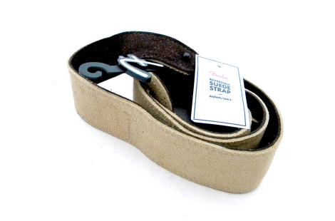 Fender Logotype strap Reversible beige brown suede leather