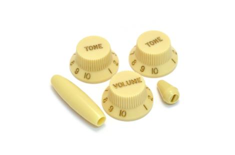 Aged white Stratocaster potentiometer knobs allparts PK0178-048