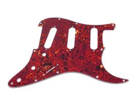 Allparts Stratocaster SSS Tortoise Red Schlagbrett 11 Loch 3-lagig
