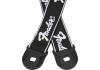 Correa de guitarra Fender Quick Strap Monogrammed en blanco y negro