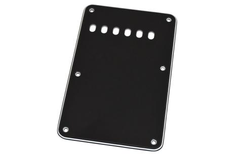 Plaque arrière Stratocaster cache tremolo 3 plis noir blanc noir 6 trous