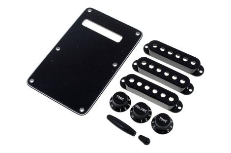 Fender Stratocaster Black Plastic Pickup Accessory Cover Kit