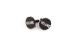Pair of black Fender Stratocaster S-1 push buttons for potentiometer knobs