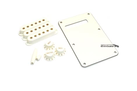 Fender Stratocaster Parchment Kit de cubierta de plástico blanco para pastilla