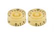 Pair of Speed Knob Vintage Cream knobs black lettering for Fender and Gibson