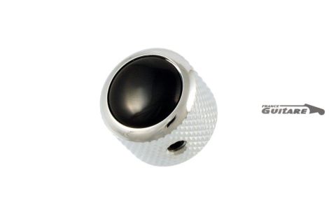 Q parts Knob Chrome Dome Knob Volume Tone Telecaster Top Black