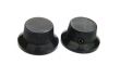 Pair of satin black steel potentiometer knobs for Stratocaster