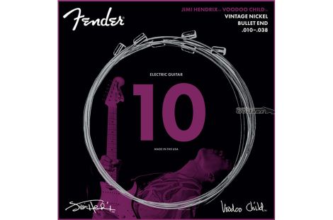 Cuerdas de guitarra eléctrica Fender Artist Jimi Hendrix 10-38 bullet end