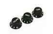Fender Stratocaster Volume Tone Plastic Knobs Black Blacks